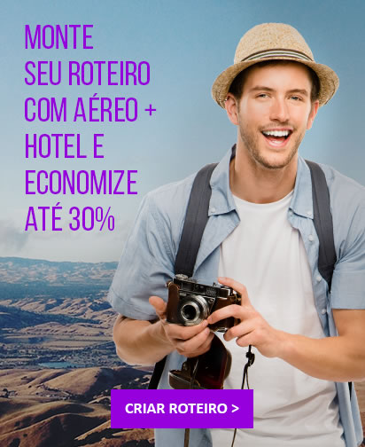 monte seu roteiro com aéreo + hotel e economize até 30